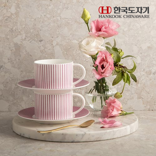 [HANKOOK CHINAWARE] 한국도자기 코지 핑크 커피세트 4p