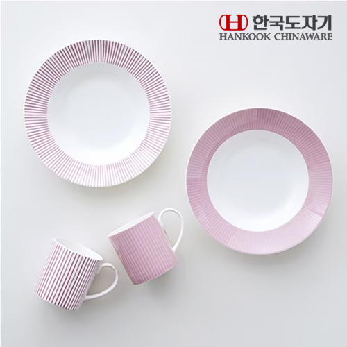[HANKOOK CHINAWARE] 한국도자기 코지 핑크 파스타세트 4p