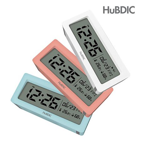 [HuDIC] 휴비딕 디지털 시계 온습도계 달력_HT-_핑크