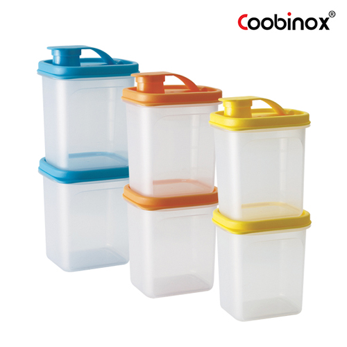 [Coobinox] 쿠비녹스 냉장고 도어 포켓용기 멀티캡 6종 12p (뚜껑색상랜덤)