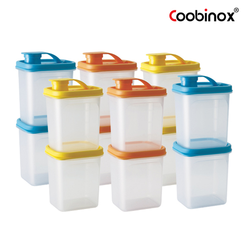 [Coobinox] 쿠비녹스 냉장고 도어 포켓용기 멀티캡 12종 24p (뚜껑색상랜덤) (...